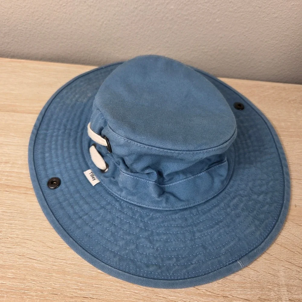 Tilley T3 Wanderer Kids Size 7 Blue Cotton Duck Sun Hat Made in Canada